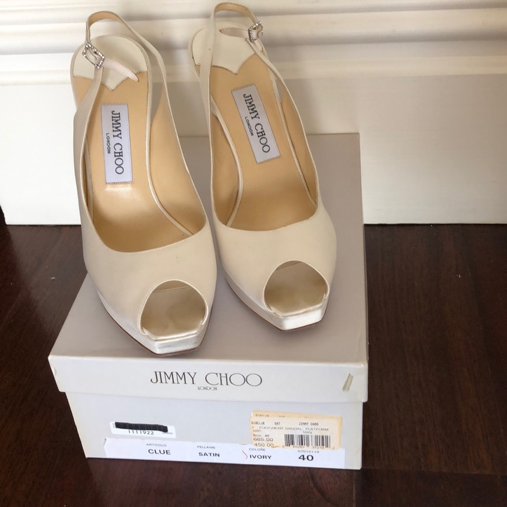 Jimmy chop bridal sling back peep toe size 40